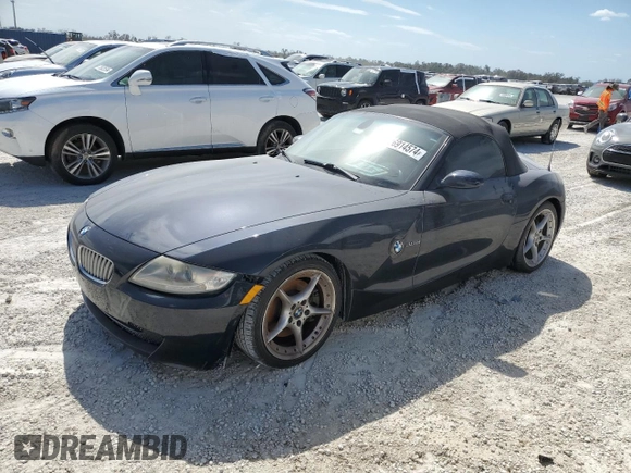2008 BMW Z4 3.0si with VIN 4USBU53578LX04489, listed as a Copart auction lot 76914574 with 0 mi miles and Salvage Title. Bid and sale history available at carsss.com. Image 1.