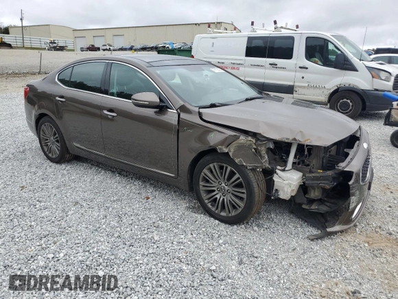 2014 Kia Cadenza Premium with VIN KNALN4D71E5129725, listed as a Copart auction lot 79110494 with 76,919 mi miles and Salvage Title. Bid and sale history available at carsss.com. Image 4.