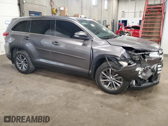 2019 Toyota Highlander SE with VIN 5TDJZRFH0KS598991, listed as a Copart auction lot 62814595 with 87,724 mi miles and Salvage title. Bid and sale history available at DreamBid. Image 4.