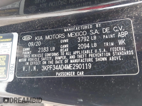 2021 Kia Forte GT-Line с VIN 3KPF34AD4ME290119, выставлен на аукционе IAAI как лот 42474225 с пробегом 69 484 миль миль и . История ставок и продаж доступна на DreamBid. Изображение 9.