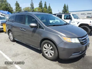 2014 Honda Odyssey EX-L with VIN 5FNRL5H62EB021297, listed as a Copart auction lot 57177375 with 206,641 mi miles and Clean title. Bid and sale history available at DreamBid. Image 4.