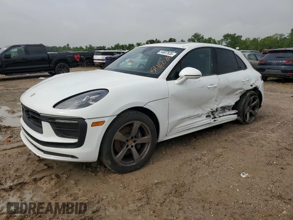 2025 Porsche Macan with VIN WP1AA2A50SLB02308, listed as a Copart auction lot 54607835 with 3,208 mi miles and Salvage title. Bid and sale history available at DreamBid. Image 1.