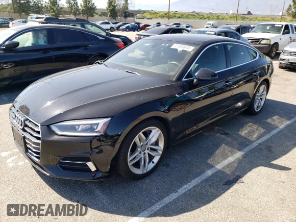 2019 Audi A5 Sportback Premium with VIN WAUANCF58KA010960, listed as a Copart auction lot 47604643 with 53,732 mi miles. Bid and sale history available at carsss.com. Image 1.