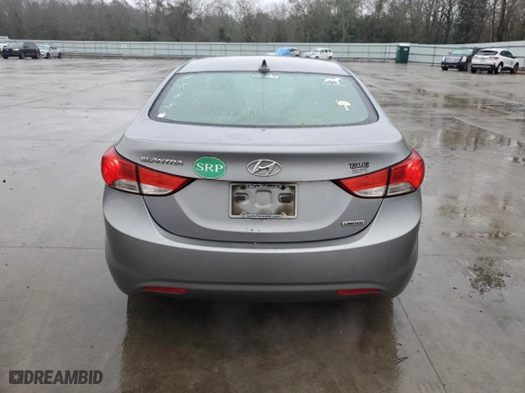 2012 Hyundai Elantra GLS with VIN KMHDH4AEXCU205877, listed as a Copart auction lot 41737745 with 259,154 mi miles and Salvage Title. Bid and sale history available at carsss.com. Image 6.