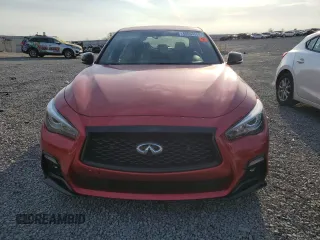 2021 Infiniti Q50 Red Sport 400 with VIN JN1FV7DP8MM850097, listed as a Copart auction lot 48663665 with 82,788 mi miles and Salvage Title. Bid and sale history available at DreamBid. Image 5.