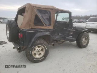 2002 Jeep Wrangler Sahara with VIN 1J4FA59S42P720513, listed as a Copart auction lot 47054805 with 190,922 mi miles and Salvage title. Bid and sale history available at DreamBid. Image 3.