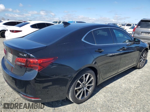 2015 Acura TLX V6 Tech with VIN 19UUB2F54FA013820, listed as a Copart auction lot 46991475 with 103,319 mi miles and Salvage Title. Bid and sale history available at carsss.com. Image 3.