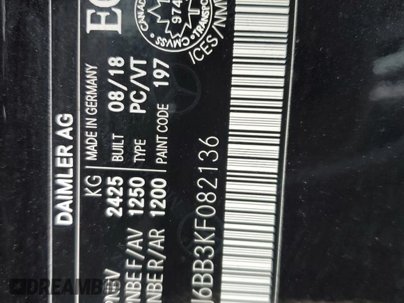 2019 Mercedes-Benz E-Class AMG E 53 with VIN WDD1J6BB3KF082136, listed as a Copart auction lot 46835105 with 0 mi miles and Salvage Title. Bid and sale history available at carsss.com. Image 12.