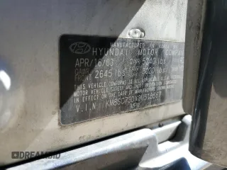 2003 Hyundai Santa Fe GLS with VIN KM8SC73DX3U518567, listed as a Copart auction lot 44335265 with 161,003 mi miles and Salvage Title. Bid and sale history available at carsss.com. Image 12.