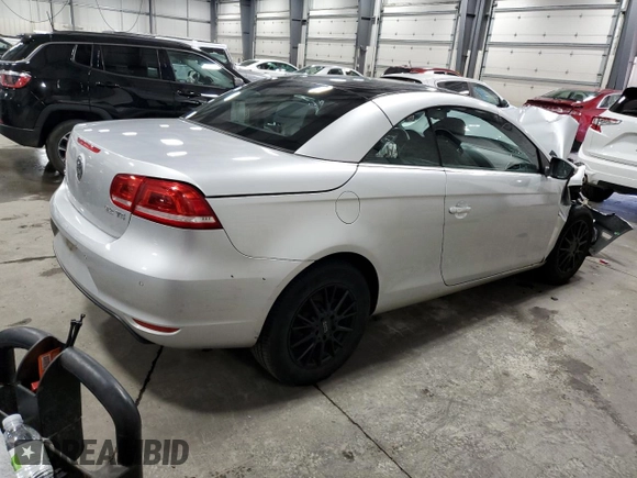2012 Volkswagen Eos Lux with VIN WVWFW7AH4CV000578, listed as a Copart auction lot 50328825 with 138,476 mi miles and Salvage Title. Bid and sale history available at DreamBid. Image 3.