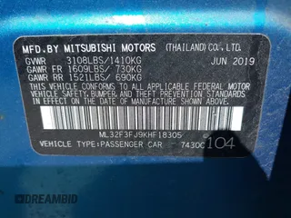 2019 Mitsubishi Mirage ES z VIN ML32F3FJ9KHF18305, wystawiony jako IAAI lot #42055350 z przebiegiem 113 585 mil mil oraz . Historia ofert i sprzedaży dostępna na DreamBid. Obrazek 9.