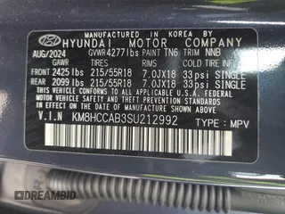 2025 Hyundai Kona SEL Convenience with VIN KM8HCCAB3SU212992, listed as a Copart auction lot 46318485 with 4,050 mi miles and Salvage Title. Bid and sale history available at DreamBid. Image 12.
