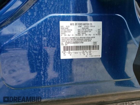 2022 Ford Edge SEL z VIN 2FMPK4J98NBB13788, wystawiony jako Copart lot #54913805 z przebiegiem 25 594 mil mil oraz Szkoda całkowita • Salvage title. Historia ofert i sprzedaży dostępna na DreamBid. Obrazek 13.