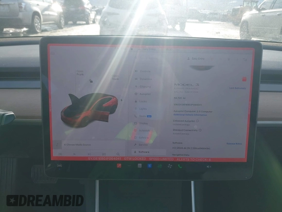 2018 Tesla Model 3 Long Range Battery with VIN 5YJ3E1EB0JF064041, listed as a IAAI auction lot 41562239 with 54,720 mi miles and . Bid and sale history available at DreamBid. Image 19.