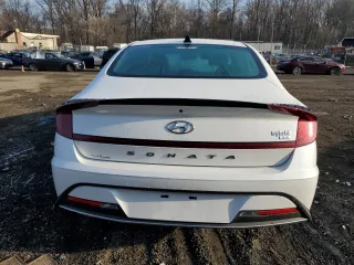 2022 Hyundai Sonata Hybrid Blue with VIN KMHL24JJ6NA038075, listed as a Copart auction lot 86446664 with 18,836 mi miles and Salvage Title. Bid and sale history available at carsss.com. Image 6.
