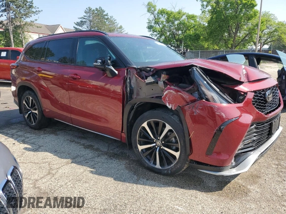 2022 Toyota Highlander XSE with VIN 5TDLZRBH2NS242545, listed as a Copart auction lot 59473185 with 150,464 mi miles and Clean title. Bid and sale history available at DreamBid. Image 4.