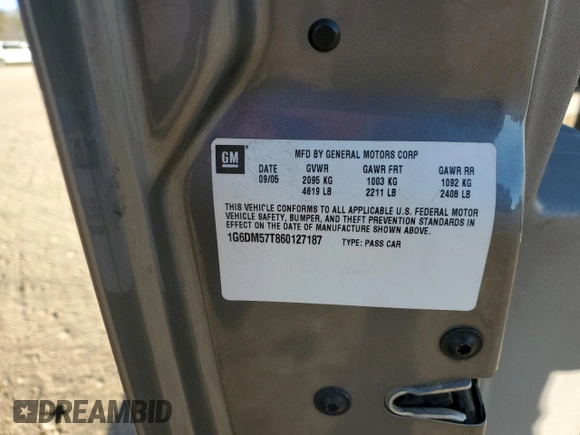 2006 Cadillac CTS with VIN 1G6DM57T860127187, listed as a Copart auction lot 83370944 with 233,004 mi miles and Salvage Title. Bid and sale history available at DreamBid. Image 12.