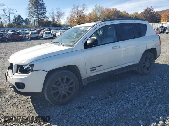 2017 Jeep Compass 75th Anniversary Edition with VIN 1C4NJDBBXHD168127, listed as a Copart auction lot 77858624 with 82,702 mi miles and Salvage Title. Bid and sale history available at carsss.com. Image 1.