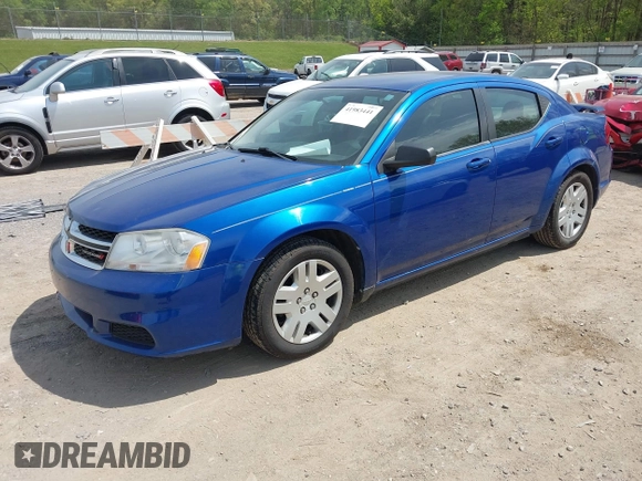 2012 Dodge Avenger SE with VIN 1C3CDZAB6CN200611, listed as a IAAI auction lot 41983441 with 184,464 mi miles. Bid and sale history available at carsss.com. Image 2.