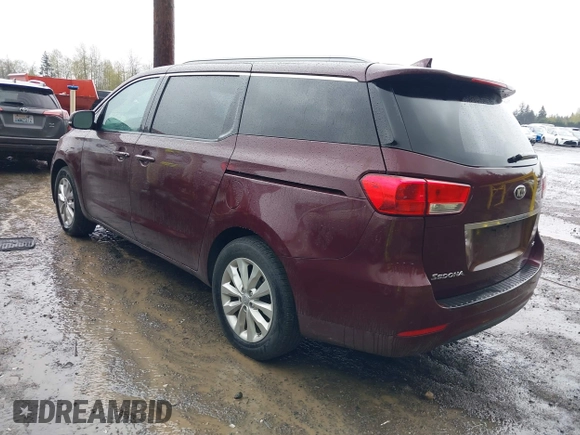 2015 Kia Sedona EX with VIN KNDMC5C17F6025686, listed as a IAAI auction lot 42020341 with 86,267 mi miles. Bid and sale history available at carsss.com. Image 3.