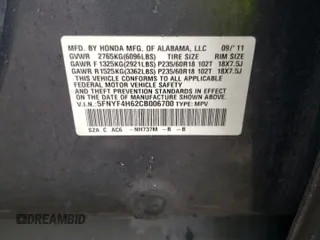 2012 Honda Pilot EX-L z VIN 5FNYF4H62CB006700, wystawiony jako Copart lot #57802965 z przebiegiem 222 982 mil mil oraz Szkoda całkowita • Salvage title. Historia ofert i sprzedaży dostępna na DreamBid. Obrazek 13.