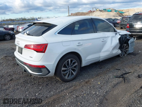2023 Audi Q5 Sportback S line Premium Plus with VIN WA15AAFY9P2015093, listed as a IAAI auction lot 42024672 with 14,680 mi miles and . Bid and sale history available at DreamBid. Image 4.