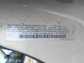 2011 Volkswagen Jetta SEL с VIN 3VWLZ7AJ7BM112147, выставлен на аукционе IAAI как лот 41967599 с пробегом 196 665 миль миль и . История ставок и продаж доступна на DreamBid. Изображение 9.