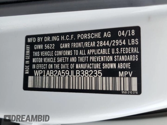 2018 Porsche Macan S with VIN WP1AB2A59JLB38235, listed as a Copart auction lot 56897325 with 49,657 mi miles and Clean title. Bid and sale history available at DreamBid. Image 13.