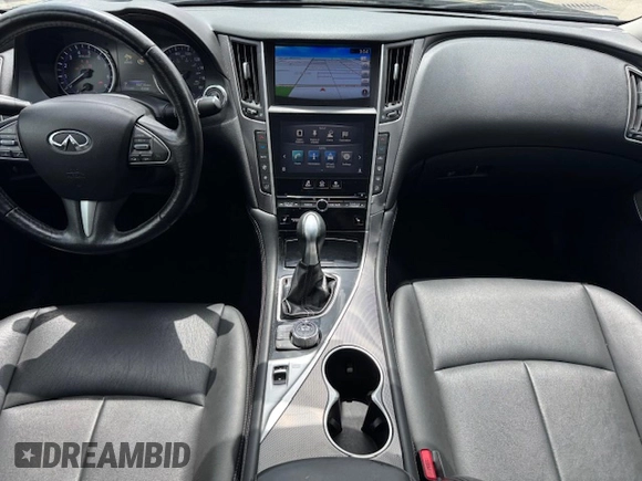 2017 Infiniti Q50 Premium with VIN JN1EV7AR8HM835199, listed as a Copart auction lot 63226895 with 46,714 mi miles and Salvage title. Bid and sale history available at DreamBid. Image 8.