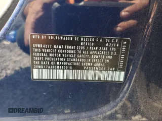 2014 Volkswagen Jetta SE z VIN 3VWD17AJ8EM413915, wystawiony jako Copart lot #62325025 z przebiegiem 131 112 mil mil oraz Szkoda całkowita • Salvage title. Historia ofert i sprzedaży dostępna na DreamBid. Obrazek 12.