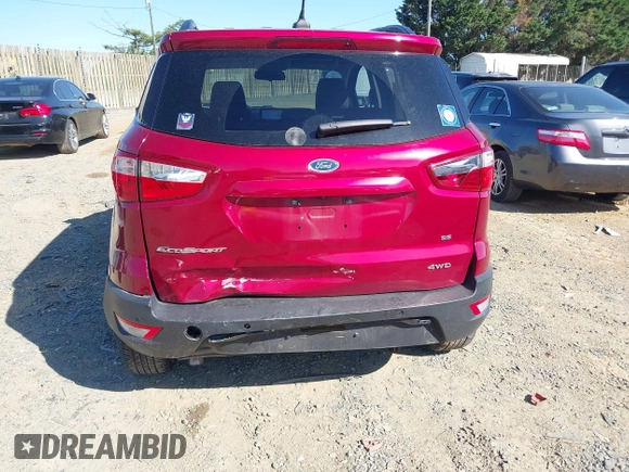 2021 Ford EcoSport SE with VIN MAJ6S3GL6MC406378, listed as a IAAI auction lot 42270108 with 66,637 mi miles and . Bid and sale history available at DreamBid. Image 6.