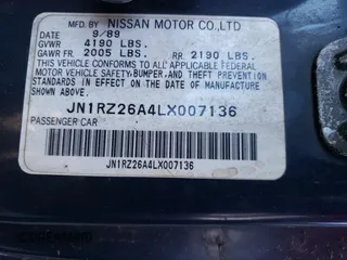 1990 Nissan 300ZX z VIN JN1RZ26A4LX007136, wystawiony jako Copart lot #81084254 z przebiegiem 289 559 mil mil oraz Czysty tytuł • Clean title. Historia ofert i sprzedaży dostępna na DreamBid. Obrazek 12.