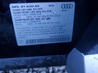 2018 Audi Q5 Premium with VIN WA1ANAFY8J2177422, listed as a Copart auction lot 85524884 with 93,624 mi miles and Salvage Title. Bid and sale history available at carsss.com. Image 12.