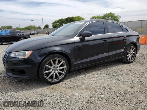 2015 Audi A3 Premium Plus with VIN WAUCCGFFXF1004887, listed as a Copart auction lot 56166895 with 140,022 mi miles and Salvage title. Bid and sale history available at DreamBid. Image 1.