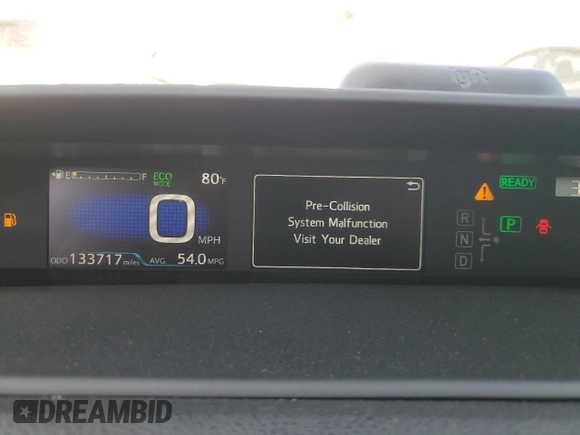 2019 Toyota Prius L Eco with VIN JTDKARFU2K3092217, listed as a Copart auction lot 53127915 with 133,717 mi miles and Salvage title. Bid and sale history available at DreamBid. Image 9.