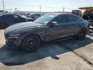 2022 Genesis G70 3.3T with VIN KMTG54TE2NU095029, listed as a Copart auction lot 64011744 with 58,207 mi miles and Salvage Title. Bid and sale history available at carsss.com. Image 1.