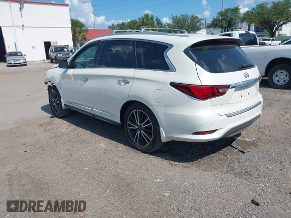 2019 Infiniti QX60 Pure with VIN 5N1DL0MN6KC508551, listed as a IAAI auction lot 42577741 with 130,937 mi miles and . Bid and sale history available at DreamBid. Image 3.
