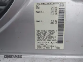 2019 Nissan Altima SL with VIN 1N4BL4EV8KC218304, listed as a IAAI auction lot 42394810 with 123,108 mi miles and . Bid and sale history available at DreamBid. Image 9.