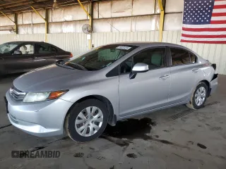 2012 Honda Civic LX z VIN 19XFB2F52CE013718, wystawiony jako Copart lot #59636455 z przebiegiem 187 347 mil mil oraz Szkoda całkowita • Salvage title. Historia ofert i sprzedaży dostępna na DreamBid. Obrazek 1.