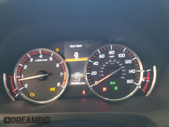 2020 Acura TLX w/A-Spec Pkg with VIN 19UUB3F66LA002442, listed as a Copart auction lot 57103055 with 92,005 mi miles and Salvage title. Bid and sale history available at DreamBid. Image 9.