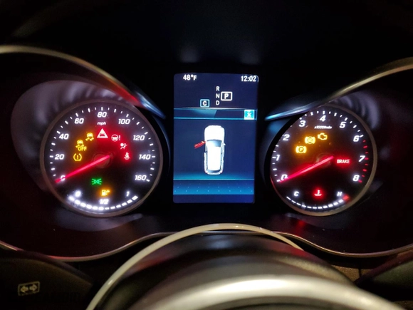 2020 Mercedes-Benz GLC with VIN WDC0G8EB0LF726828, listed as a Copart auction lot 43461195 with 0 mi miles and Salvage Title. Bid and sale history available at carsss.com. Image 9.