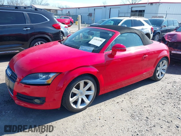 2008 Audi TT 2.0T with VIN TRUMF38J881042846, listed as a IAAI auction lot 41815280 with 87,354 mi miles and . Bid and sale history available at DreamBid. Image 2.
