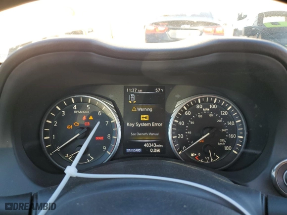 2021 Infiniti Q50 RED SPORT 400 with VIN JN1FV7DR7MM880385, listed as a Copart auction lot 80185454 with 48,343 mi miles and Salvage Title. Bid and sale history available at carsss.com. Image 9.