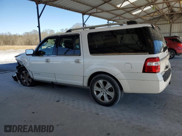 2016 Ford Expedition Max Platinum z VIN 1FMJK1MT6GEF11469, wystawiony jako Copart lot #47769745 z przebiegiem 99 159 mil mil oraz Szkoda całkowita • Salvage title. Historia ofert i sprzedaży dostępna na DreamBid. Obrazek 2.