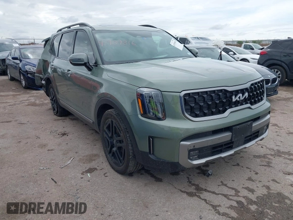 2023 Kia Telluride SX Prestige X-Pro with VIN 5XYP5DGC4PG358441, listed as a IAAI auction lot 41909816 with 19,973 mi miles and . Bid and sale history available at DreamBid. Image 1.