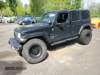 2020 Jeep Wrangler Unlimited Sahara with VIN 1C4HJXEN0LW213643, listed as a Copart auction lot 53343675 with 95,373 mi miles and Salvage title. Bid and sale history available at DreamBid. Image 1.