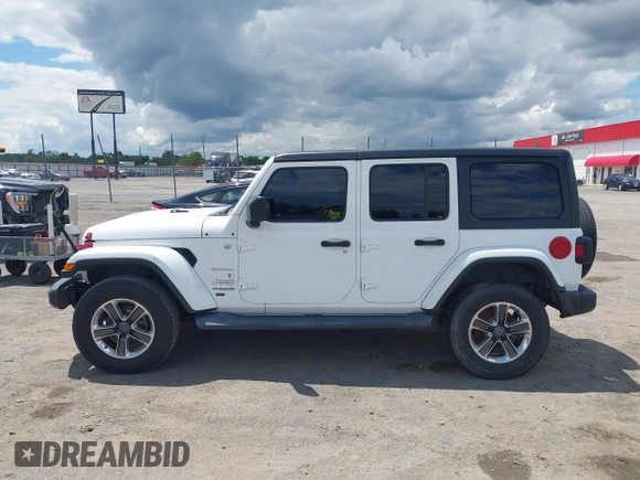 2019 Jeep Wrangler Unlimited Sahara with VIN 1C4HJXEN7KW535887, listed as a IAAI auction lot 42217440 with 91,226 mi miles and . Bid and sale history available at DreamBid. Image 15.