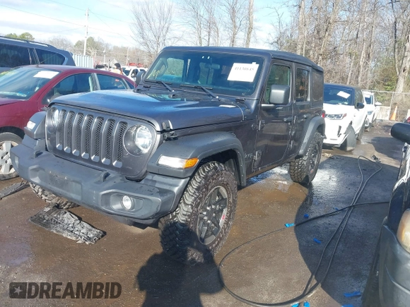2022 Jeep Wrangler Unlimited Sport with VIN 1C4HJXDN1NW240032, listed as a IAAI auction lot 41130845 with 24,745 mi miles and . Bid and sale history available at DreamBid. Image 2.