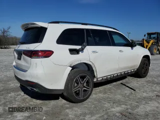 2022 Mercedes-Benz GLS with VIN 4JGFF5KE8NA802405, listed as a Copart auction lot 43269675 with 21,302 mi miles and Salvage Title. Bid and sale history available at carsss.com. Image 3.