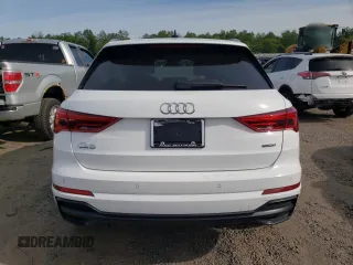2022 Audi Q3 S line Premium with VIN WA1DECF36N1129233, listed as a Copart auction lot 57403645 with 27,837 mi miles and Salvage title. Bid and sale history available at DreamBid. Image 6.